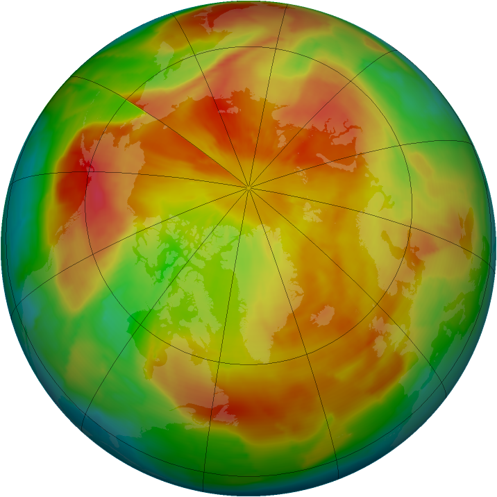 Arctic ozone map for 11 April 2013